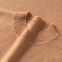 Pull en cachemire et laine à col montant pour homme, personnalisé avec logo OEM, doux et chaud, tricoté, décontracté, automne-hiver