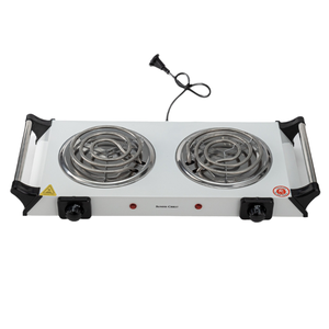 Kompor listrik dua pelat, kompor 2 pembakar Stainless Steel, koil pemanas 2000W kontrol suhu untuk Penggunaan dapur rumah tangga - Product Image 5