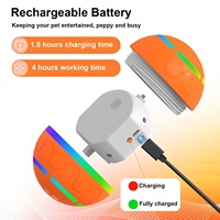 Balle Électronique Interactif pour Chat en Silicone, Lumineuse LED, Rechargeable USB, à Mouvement Automatique, Télécommandée, Intelligente et Sportive