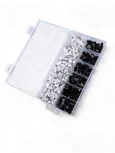 Kit d'outils <span class=keywords><strong>de</strong></span> fixation <span class=keywords><strong>de</strong></span> câbles en plastique noir et blanc, clips <span class=keywords><strong>de</strong></span> câbles circulaires manuels en nylon et fer avec support <span class=keywords><strong>de</strong></span> clou en acier, clips <span class=keywords><strong>de</strong></span> fixation <span class=keywords><strong>de</strong></span> fils - Product Image 2