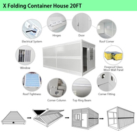 Maison conteneur préfabriquée pliable en acier, mobile et polyvalente, pour chambre d'hôtel, salon, atelier, école, maison