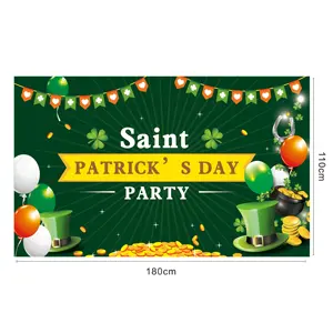 Happy St. Patrick's Day Lucky Green Shamrocks Frühling Regenbogen Hut Goldmünze Topf Hintergrund Banner für Irish Holiday Party Dekor