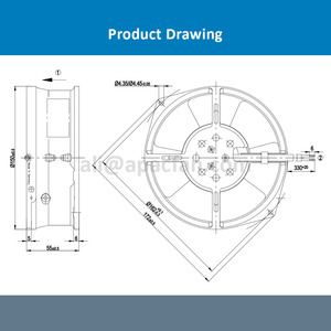 Ventilateur de refroidissement centrifuge électrique pour W2G130-AA33-01, 130 mm, 24 V CC, 0,74 A, 16 W, 3150 tr/min, roulement à billes rond, fils de connexion - Product Image 4