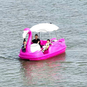 Bateau à pédales électrique Flamant Rose en plastique LLDPE épaissi, prix d'usine, pour 4 personnes, bateau de loisirs nautique - Product Image 1