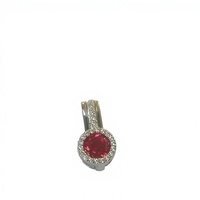 Wangfu Jewelry 925 纯银实验室培育红宝石明亮式切割爪镶戒指 7 月诞生石女士礼物批发供应商