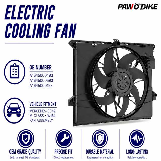 Radiator Fan OE A1645000493 A1645000593 More OE Codes for Mercedes Benz W164 Cooling System Service Wholesale