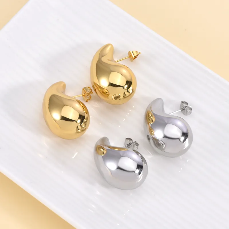 Exquisite and simple hypoallergenic 18K gold-plated earrings light water drop earrings women's earrings