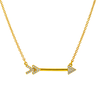 Collier pendentif flèche en argent sterling 925 avec zircon, style minimaliste Gemnel