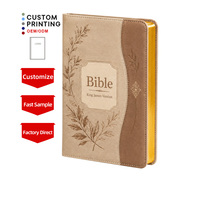 Service d'impression de livres de haute qualité, très demandé, avec conception personnalisée en cuir PU, pages couleur intégrale, Bible multicolore