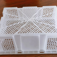 Panier de rangement en plastique moulé par injection PP de haute qualité pour fruits de mer / CAISSES (BYK-2) / Panier de manutention avec couvercle 48*36*16cm Blanc