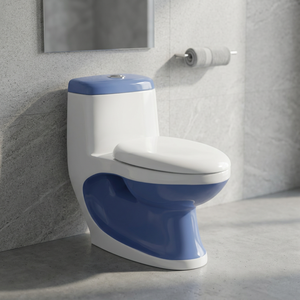 Inodoro de doble descarga de cerámica moderno, inodoro sanitario, trampa P para baño, silla montada en el suelo, operación automática al aire libre - Product Image 1