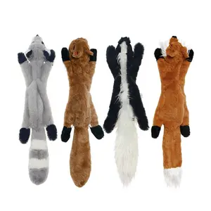 도매 동물 소리 봉제 개 장난감 새로운 1pc 소리 귀여운 너구리 다람쥐 여우 인형 애완 동물 끽끽 거리는 씹는 장난감