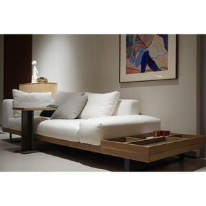 Bộ ghế sofa kết hợp hình chữ L bằng vải hiện đại của Ý, nội thất phòng khách châu Âu bằng gỗ nguyên khối, ghế sofa lớn màu trắng sang trọng - Product Image 6