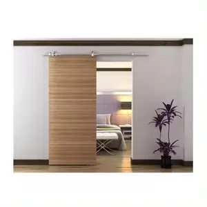 High Quality Interior Barn Doors Design Solid Pine Wooden Modern Sliding Partition Barn Door With Hardware