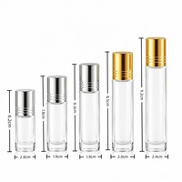 Flacon Roll-on Cylindrique Mince et Portable de 5ml, 6ml, 8ml, 10ml, 15ml pour Parfum, Fragrance, Voyage – Rechargeable en Verre avec Bille Roulante
