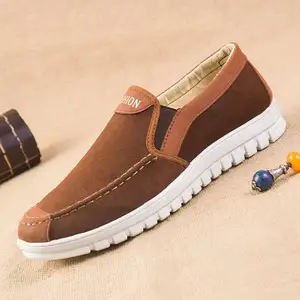 HONGYAN Canvas men's shoes breathable deodorant casual board shoes men's slip-on old Beijing cloth shoes