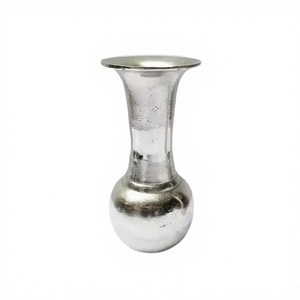 Trendy Look Handmade Aluminium Modern Flower <b>Vase</b> High Demanding Luxury Wedding Room & Restaurant Decoration Silver Color - Product Image 1