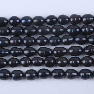Perlas Sueltas Blancas Casi Redondas de 9-10 mm, Perlas de Agua Dulce Naturales Rosadas, Cultivadas en Acuicultura, Perlas de Patata Perforadas, Venta al por Mayor - Product Image 3