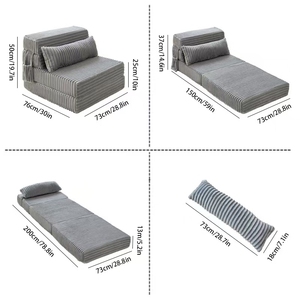 Canapé multifonctionnel <span class=keywords><strong>Lazyboy</strong></span>, canapé pliable multifonctionnel, coussin pliable, lit pliable, matelas en mousse pour le sol, futon, taille personnalisable - Product Image 6