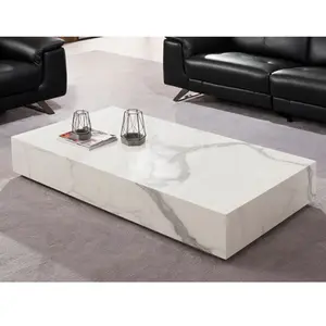 Calacatta Mármore Branco Mesa de Sofá Móveis Oco Cúbicos de Pedra sala de estar Mesa de Café de Mármore