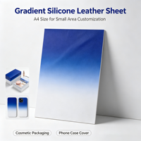 Cuir synthétique Jemery Gradient 3D esthétique en silicone, feuille A4, grain et couleur personnalisés, pour coques de téléphone et emballages cosmétiques