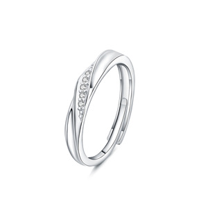 Bague <span class=keywords><strong>de</strong></span> mariage 2026 « Amour Entrelacé » style mignon pour fête, motif croix et rivière d'amour, en argent sterling 925, bagues <span class=keywords><strong>de</strong></span> couple - Product Image 5