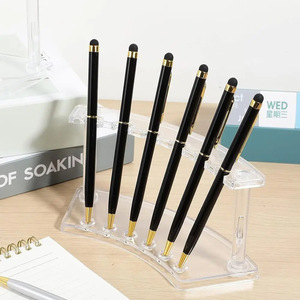 Transparent Plastic Pen Holder Stationery <b>Stand</b> Desk Organizer For Pens Pencils Makeup Tools Storage Rack Single Layer - Product Image 1