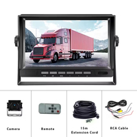 Kit Moniteur Voiture Podofo 7'' AHD 1080P avec Caméra de Recul et Kit d'Aide au Stationnement, Câble d'Extension 15M pour Bus, Fourgonnette, Camping-car, Camion
