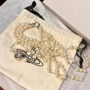 Collana <span class=keywords><strong>Saturno</strong></span> con Perla Spezzata Versione Alta, Unisex, Lunga con Nappa, Catena in Bambù, Sportiva, Placcata, Pianeta Puro - Product Image 5