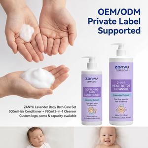 Set <span class=keywords><strong>de</strong></span> Cuidado para Bebés con Lavanda <span class=keywords><strong>de</strong></span> Marca Privada: Champú, <span class=keywords><strong>Gel</strong></span> <span class=keywords><strong>de</strong></span> <span class=keywords><strong>Baño</strong></span> y Acondicionador Herbal 500ml+980ml, Refrescante, Suave y Calmante - Product Image 4
