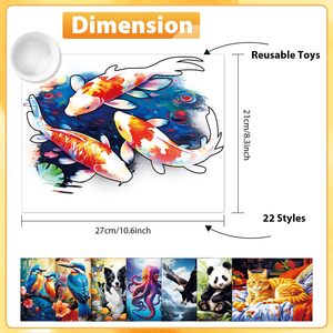 マジックペインティングセット22pcs再利用可能な水彩おもちゃペインティングキット水落書きカラーリングセット絵画おもちゃブラシゲームギフト - Product Image 5