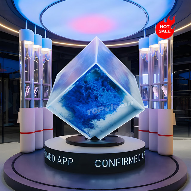 TOPvision Creative LED Cube Screen P2.5mm Magic Pixel Sign Video Shopping Mall Hotel Indoor Hanging Display