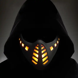 Năm mới phụ nữ đen Nylon Facial Mask Halloween Giáng sinh Cosplay Đảng Tactical LED mặt nạ - Product Image 2