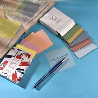 Bloc-notes autocollant en PET imperméable de forme carrée pour l'école et le bureau, logo personnalisé, bloc-notes adhésif