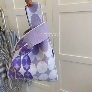 Sac à main élégant en tricot pour femme, sac fourre-tout à porter à l'épaule, pochette à nœud, sac à main portable, sac de shopping - Product Image 4