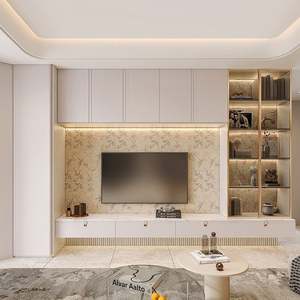 Meuble mural TV suspendu, design moderne avec fixation flottante pour la gestion des médias dans les salons compacts - Product Image 2