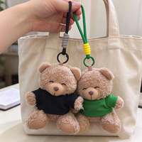 Porte-clés en peluche ours avec logo personnalisé 10CM, idéal pour sac à dos, cadeaux promotionnels d'entreprise, porte-clés jouet en peluche