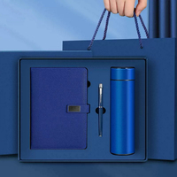 Articles cadeaux de luxe promotionnels en gros, bloc-notes, cadeau d'affaires, bloc-notes personnalisable, ensemble cadeau tasse isotherme avec stylo et bouteille