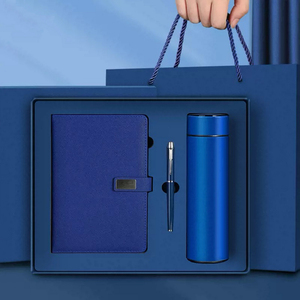 מתנות יוקרה לקידום מכירות בסיטונאות, מחברת עסקית, מחברת ניתנת להתאמה אישית, סט מתנה של תרמוס עם עט ובקבוק - Product Image 2