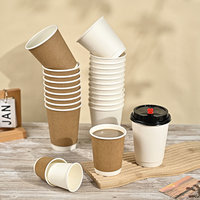 Gobelets à double paroi jetables personnalisables, écologiques, compostables, gobelets en papier pour boissons chaudes à emporter