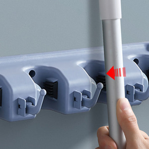 Porta scopa, appendiabiti Mop, porta attrezzi da giardino a parete con slot e ganci per lavanderia, <span class=keywords><strong>armadio</strong></span>, tettoia, Garage - Product Image 2