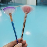 Kuas Makeup Kecil Tunggal Grosir, Kuas Bedak & Perona Pipi, Bulu Serat Buatan, Gagang Plastik