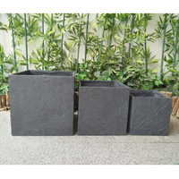Pot Bunga Batu Fiber Slate Garden, Pot Elegan untuk Menanam Bunga Indah