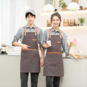 Zware Canvas Geschenken En Ambachten Op Maat Gemaakte Tuinbenodigdheden Herbruikbare Waterdichte Stof Chef-Kok Bakken Mouwloos Schort Met Zak - Product Image 2