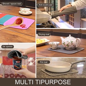 แผ่นรองกันความร้อนแบบกำหนดเอง แผ่นรองซิลิโคนสำหรับหม้อและกระทะร้อน - Product Image 5