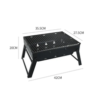 Barbecue pliable en acier noir pas cher, mini barbecue portable pour pique-nique, petit barbecue au charbon de bois pour le camping en plein air