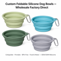 Bols pour chien pliables en silicone écologiques et portables, bols pliables pour nourriture et eau pour une utilisation en extérieur
