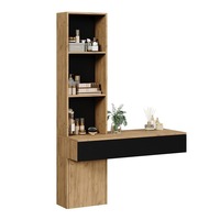 Table de maquillage flottante moderne en bois éclairée avec armoire de rangement et étagère, pour vente en gros