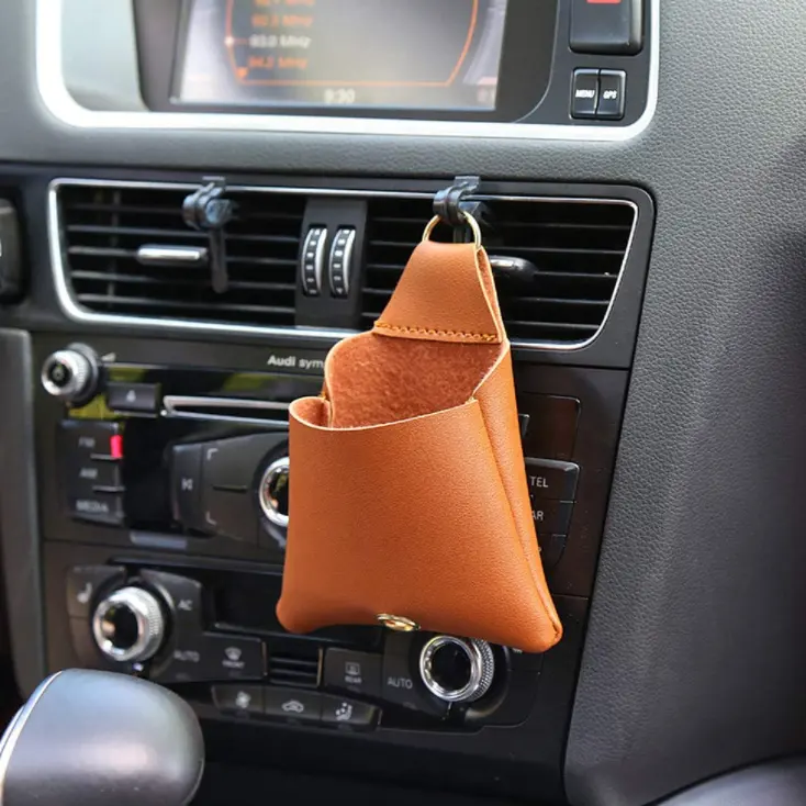 PU Leather Car Auto Air Outlet Storage Pockets Vehicle Backseat Organizer Bag Seat Back Pouch Phone Holder Travel Accessories