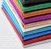 Tissu en similicuir PU brillant à paillettes pour loisirs créatifs, couture de mariage, boucles d'oreilles, nœuds pour cheveux, rembourrage et sacs - Imperméable et élastique